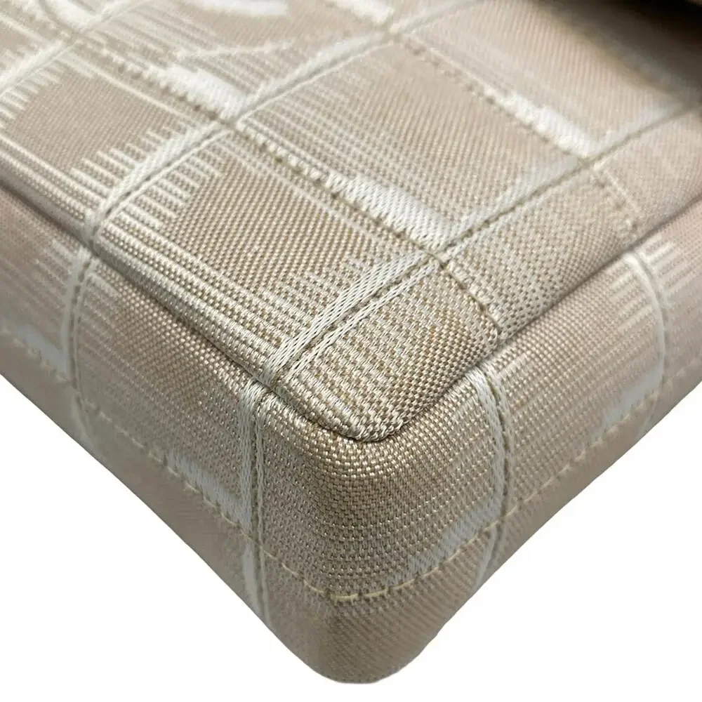 Chanel New Travel Line / Chocolate Bar Stitch Shoulder Bag Nylon Jacquard